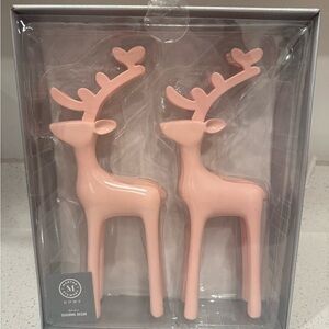 Martha Stewart Blush Reindeer Decor Set
